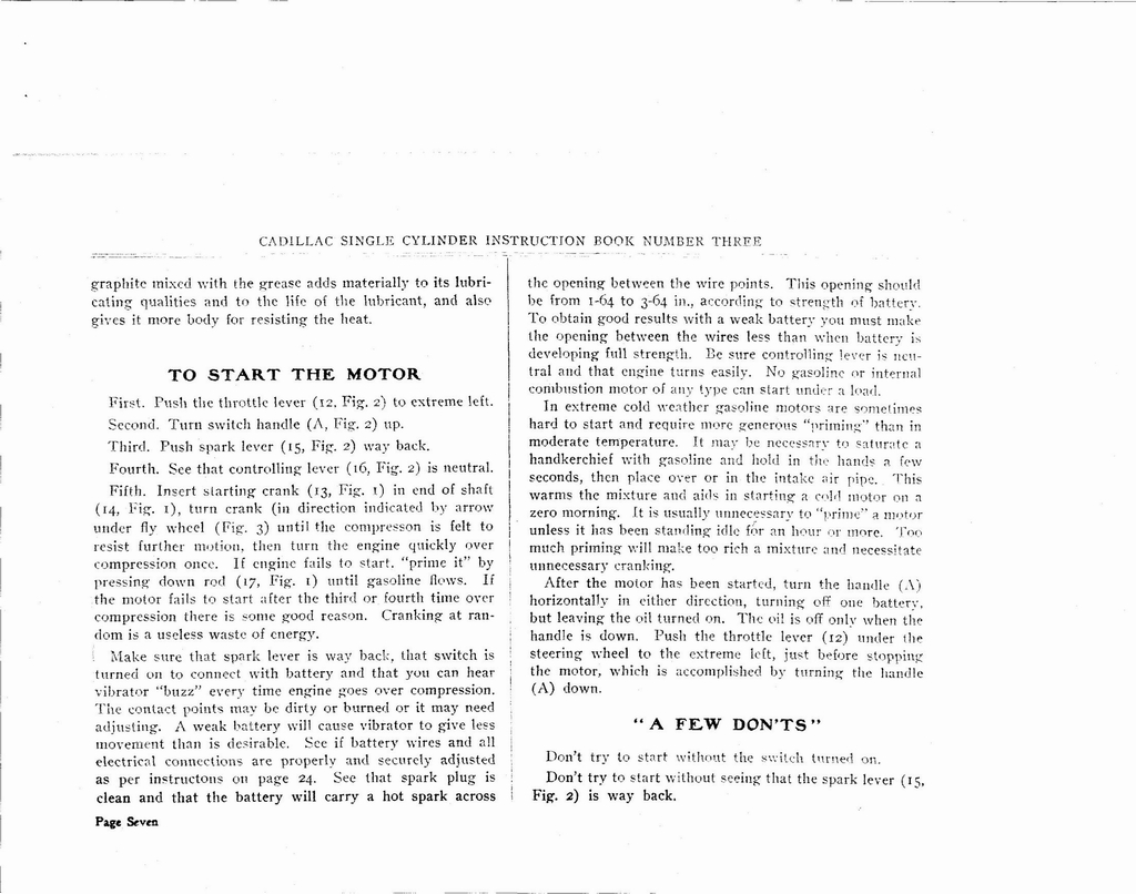 1903 Cadillac Owners Manual Page 17